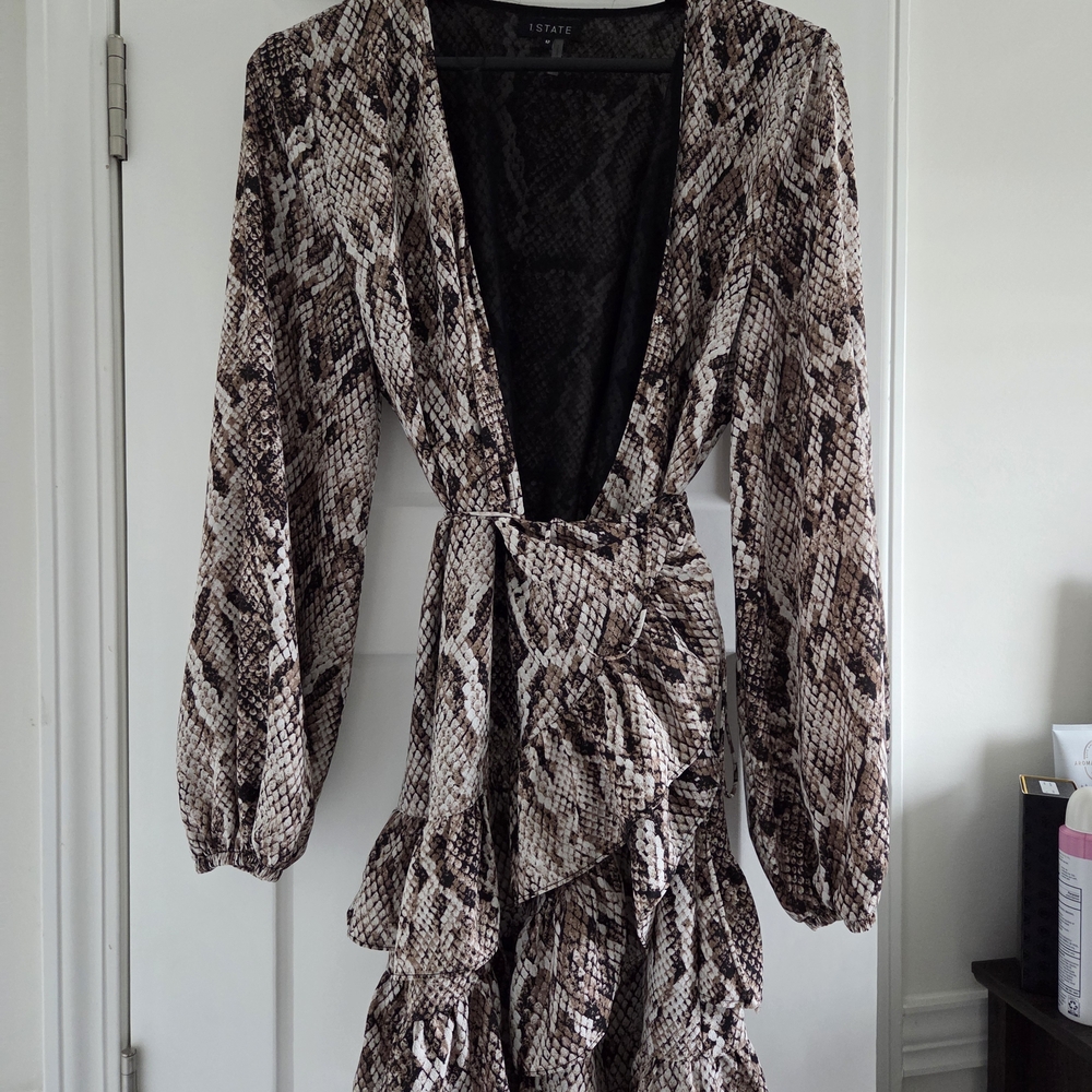 1. State Snakeskin Print Dress - Brown and Cream